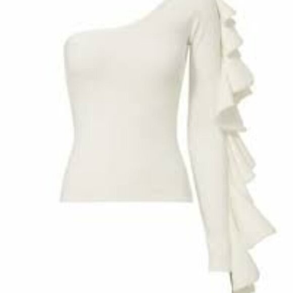 Beaufille Electra White One Shoulder Ruffl… - Picture 2 of 6
